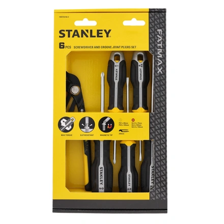 Conjunto Chaves de Fenda STANLEY Plano/phillips/alicate Bomba Agua - 7 Peças FMHT65766-0