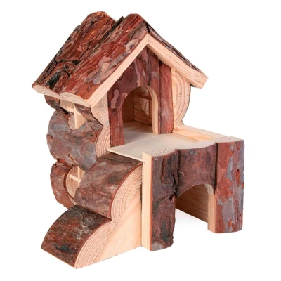 Casa "Bjork" Em Madeira Natural Com Rampa Para Hamsters