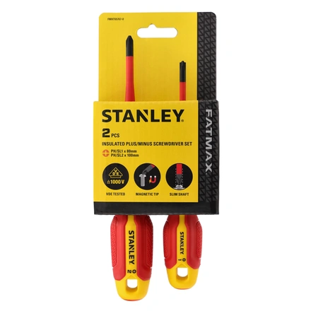 Conjunto Chaves de Fenda Eletricista Isolado 1000v STANLEY Plano/philips - 2 Peças FMHT65767-0