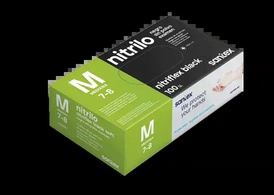 Luva Nitrilo Descartavel Preto Santex Nitriflex Black 3,5g - 100 Uni