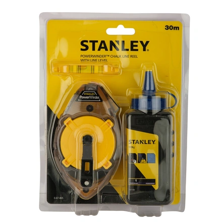 Kit Bate Linhas 30M + Giz + Nível Powerwinder STANLEY 0-47-465