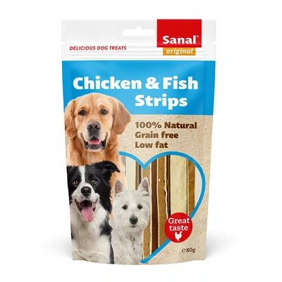 Sanal Dog - Chicken & Fish Strips - 80g