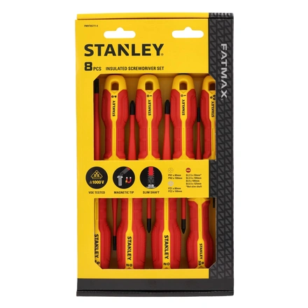 Conjunto Chaves de Fenda Eletricista Isolado 1000v STANLEY Plano/phillips/pozidriv - 8 Peças FMHT65771-0