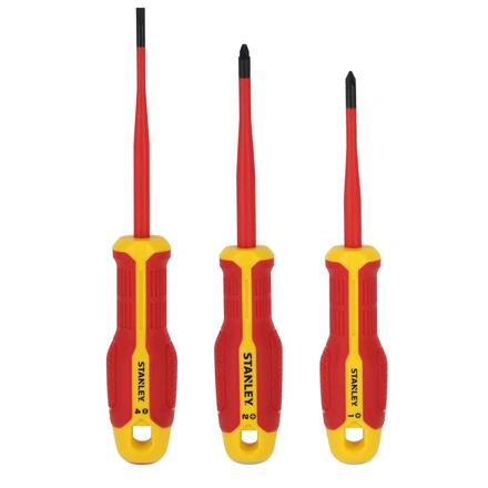 Conjunto Chaves de Fenda Eletricista Isolado 1000v STANLEY Pozidriv - 3 Peças FMHT65770-0