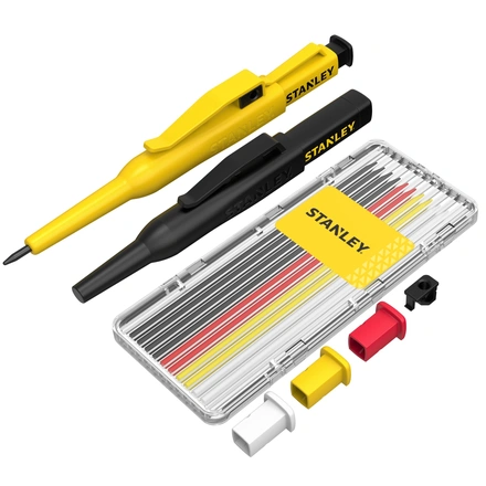 Kit de Marcador de Lápis e Tinta STANLEY + Reposição de Minas + Tampas Intercambiáveis + Afiador STHT72010-0