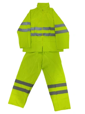 Fato de Chuva Alta Visibilidade Nylon Amarelo