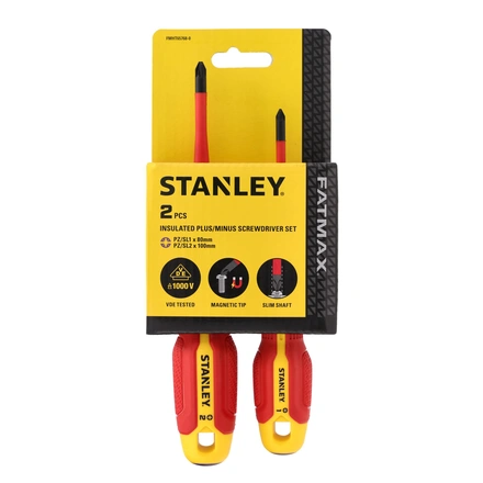 Conjunto Chaves de Fenda Eletricista Isolado 1000v STANLEY Borneo Vde Pz1x100mm, Pz2x125mm FMHT65768-0