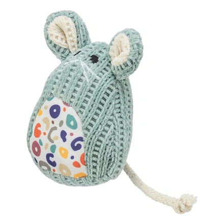 Rato Sentado Em Tecido "Tricot" Com Catnip