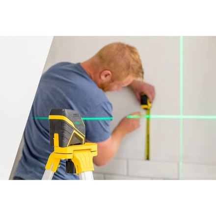 Nível laser VERDE em cruz com pilhas alcalinas. Alcance 20m (50m com detetor) FATMAX STANLEY FMHT77586-1
