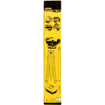 Kit Nível óptico AL-24 GVP: Nível, Prumo, protetor da lente, mira telescópica 4m, tripé e mala de transporte. Feixe VERMELHO STANLEY 1-77-160
