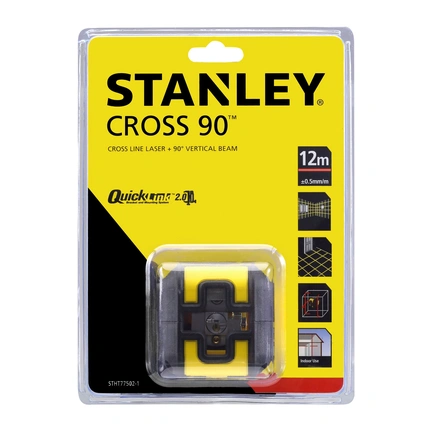 Nível laser VERMELHO em cruz CROSS90 com linha adicional de 90°. Alcance 12m STANLEY STHT77502-1