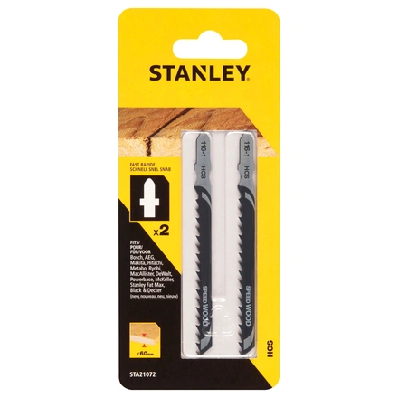 Pack 2 Lâminas HCS para Madeira Corte Reto e Rápido Stanley STA21072-XJ