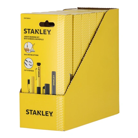 Kit de Marcador de Lápis e Tinta STANLEY + Reposição de Minas + Tampas Intercambiáveis + Afiador STHT72010-0