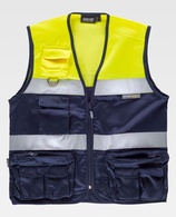 Colete Multibolsos WorkTeam C4010 Azul/Amarelo