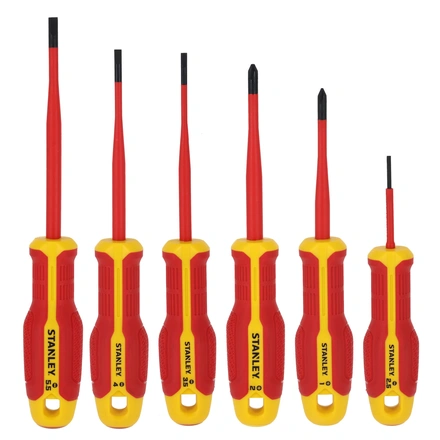 Conjunto Chaves de Fenda Eletricista Isolado 1000v STANLEY Plano/phillips - 6 Peças FMHT65764-0