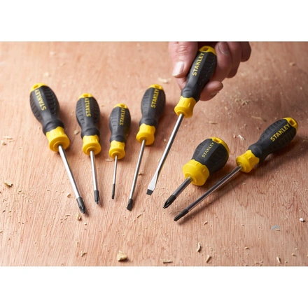 Conjunto - Jogo De 7 Chaves De Fendas Cushion Grip Stanley STHT16166-0