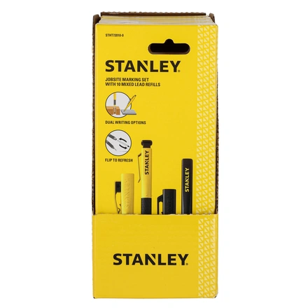 Kit de Marcador de Lápis e Tinta STANLEY + Reposição de Minas + Tampas Intercambiáveis + Afiador STHT72010-0