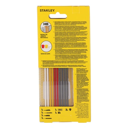 Kit de Marcador de Lápis e Tinta STANLEY + Reposição de Minas + Tampas Intercambiáveis + Afiador STHT72010-0