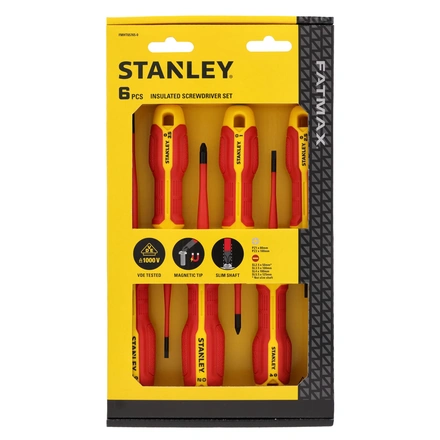 Conjunto Chaves de Fenda Eletricista Isolado 1000v STANLEY Plano/pozidriv - 6 Peças FMHT65765-0