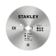 Lâmina de Serra Circular de Aço Corte Fino 170 x 16mm x 100 Dentes STANLEY STA10290-XJ