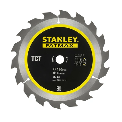 Lâmina de Serra Circular TCT/HM Corte Rápido 190 x 16 mm x 18 Dentes FATMAX STANLEY STA15370-XJ