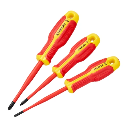 Conjunto Chaves de Fenda Eletricista Isolado 1000v STANLEY Pozidriv - 3 Peças FMHT65770-0