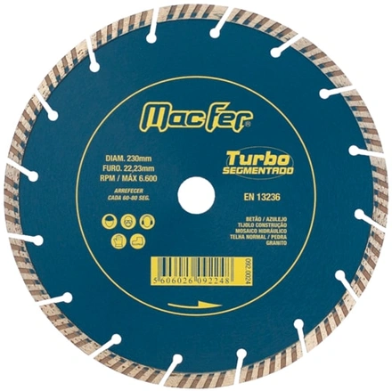 Disco Diamantado Turbo Segmentado Macfer