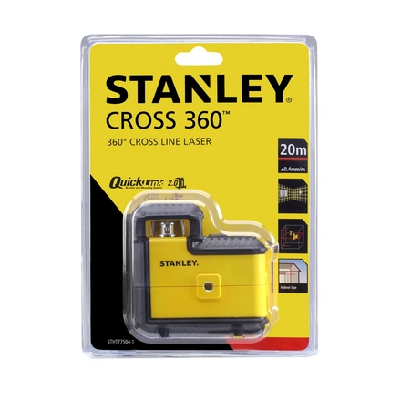 Nível laser VERMELHO de linhas 360° e linha vertical. Alcance 20m STANLEY STHT77504-1