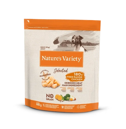 Nature's Variety Dog Selected No Grain Mini Adulto Frango Campo