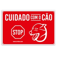 Placa - Cuidado com o cão "STOP"