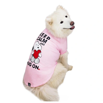Snoopy - T-Shirt (Rosa/Keep Calm)