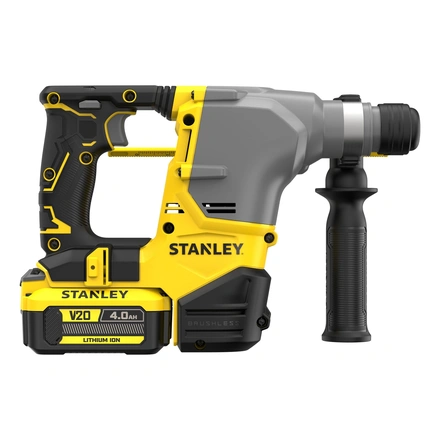Martelo Perfurador SDS-Plus Compacto V20 BRUSHLESS 18 V 2,5 J com Bateria 4 Ah, Carregador e Mala PRO-STACK STANLEY SFMCH910M1T-QW