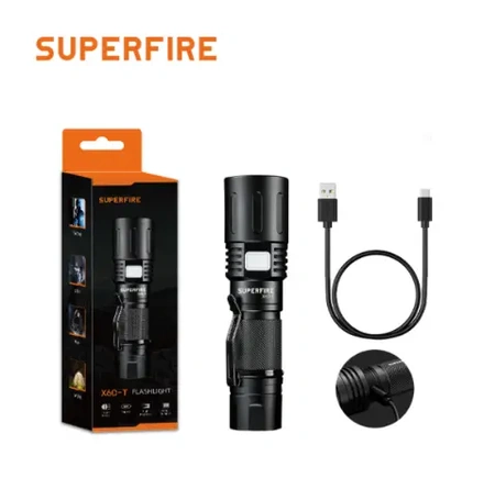 Lanterna Recarregável Tática Militar Superfire X60-T