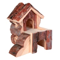 Casa "Bjork" Em Madeira Natural Com Rampa Para Hamsters