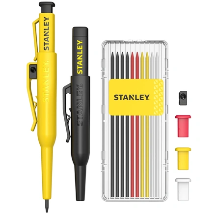 Kit de Marcador de Lápis e Tinta STANLEY + Reposição de Minas + Tampas Intercambiáveis + Afiador STHT72010-0
