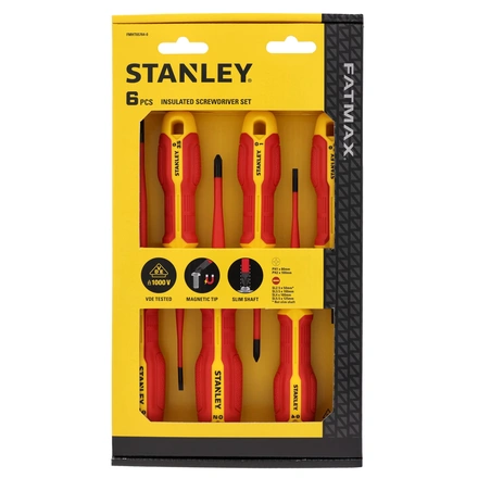 Conjunto Chaves de Fenda Eletricista Isolado 1000v STANLEY Plano/phillips - 6 Peças FMHT65764-0