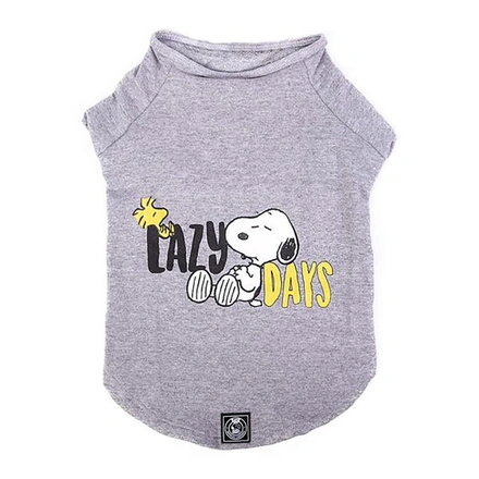 Snoopy - Sweat Sem Carapuço "Lazy Days" (Cinza)
