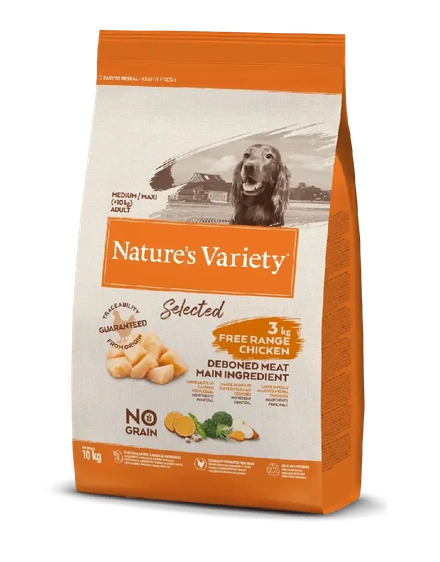 Nature's Variety Dog Selected No Grain Medium Adulto Frango Campo