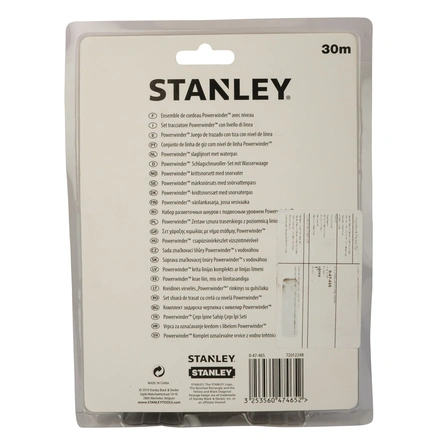 Kit Bate Linhas 30M + Giz + Nível Powerwinder STANLEY 0-47-465