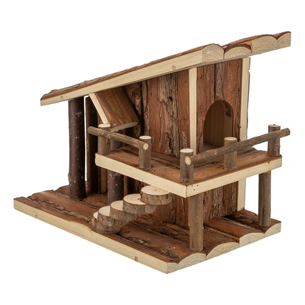 Casa "Jule" Em Madeira Natural Para Hamsters