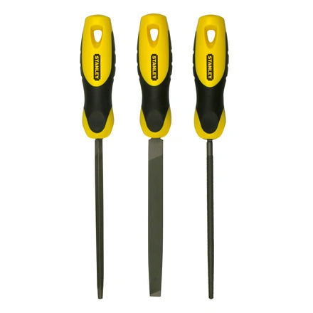 Conjunto de 3 Limas Bastarda 6"/150 mm - Redonda, Plana, Triangular STANLEY 0-22-445