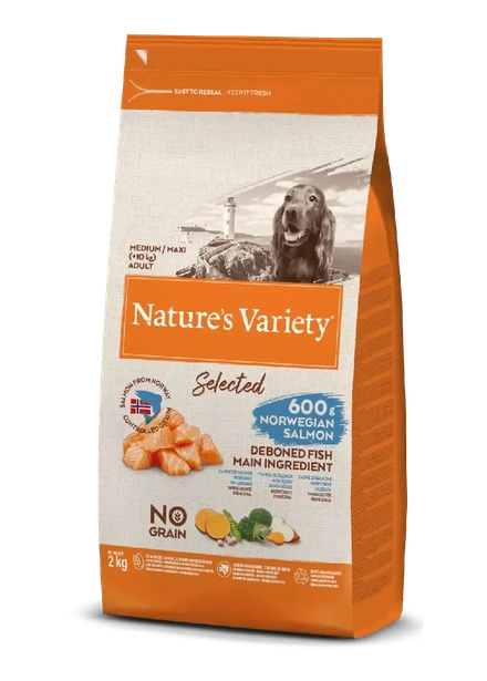 Nature's Variety Dog Selected No Grain Medium Adulto Salmão da Noruega