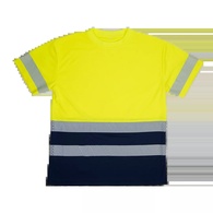 T-Shirt Alta Visibilidade Azul/Amarela TS31 Faixas Refletoras Segmentadas