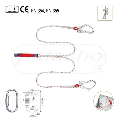 Absorvedor De Energia Com Linha Em Y De 1,5m + Mosquetao Aço