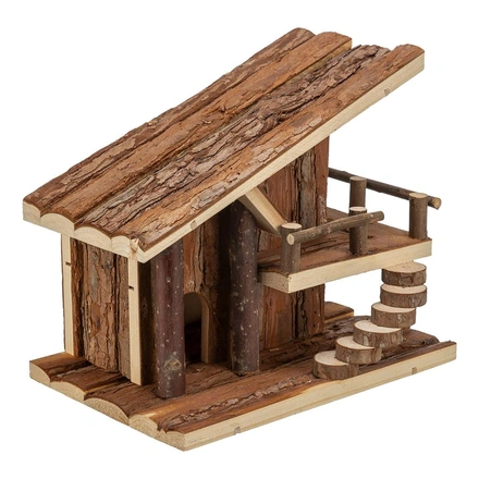 Casa "Jule" Em Madeira Natural Para Hamsters