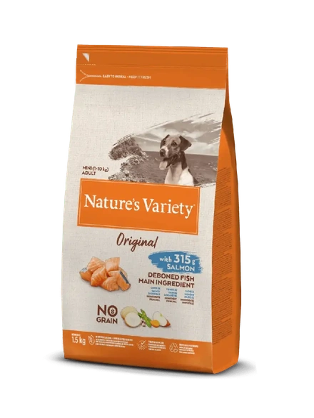 Nature's Variety Dog Original No Grain Mini Adulto Salmão