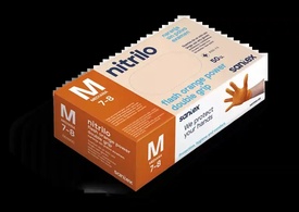 Luva Nitrilo Descartavel Laranja Santex Flash Orange - 8,5g - 50 Uni