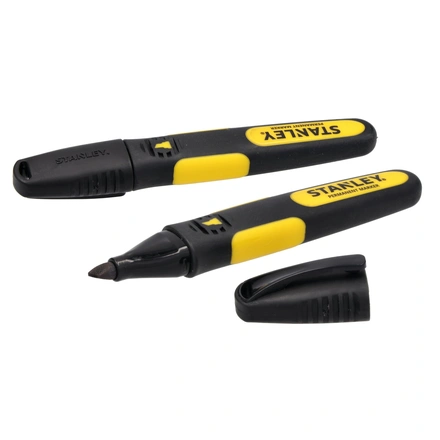 Conj. 2 Marcadores FatMax Ponta Em Bisel Cor Preto STANLEY 0-47-314