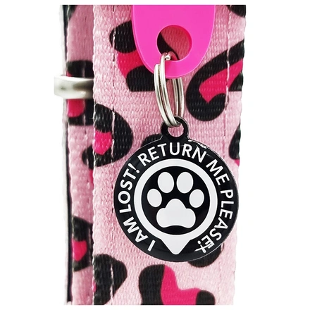Max & Molly - Coleira Com Id Tag "Leopard Pink"